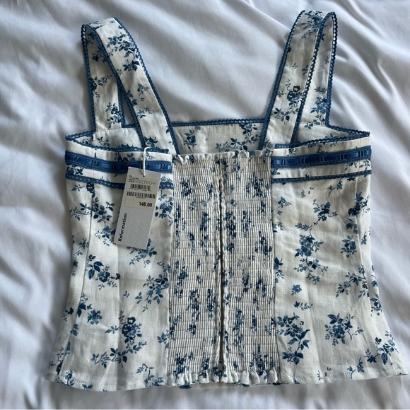 NWT Reformation Eloise Linen Top - Orlaya - Picture 7 of 9
